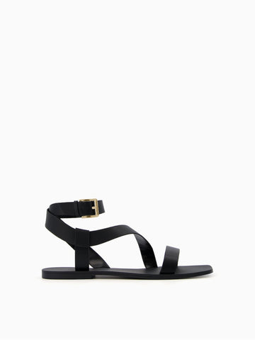 Platte sandalen met enkelriem