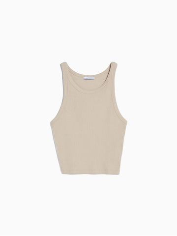 T-shirt a coste senza maniche