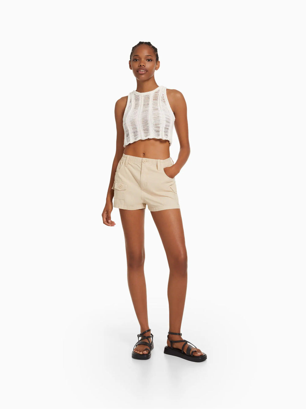 Shorts di cotone multi-cargo