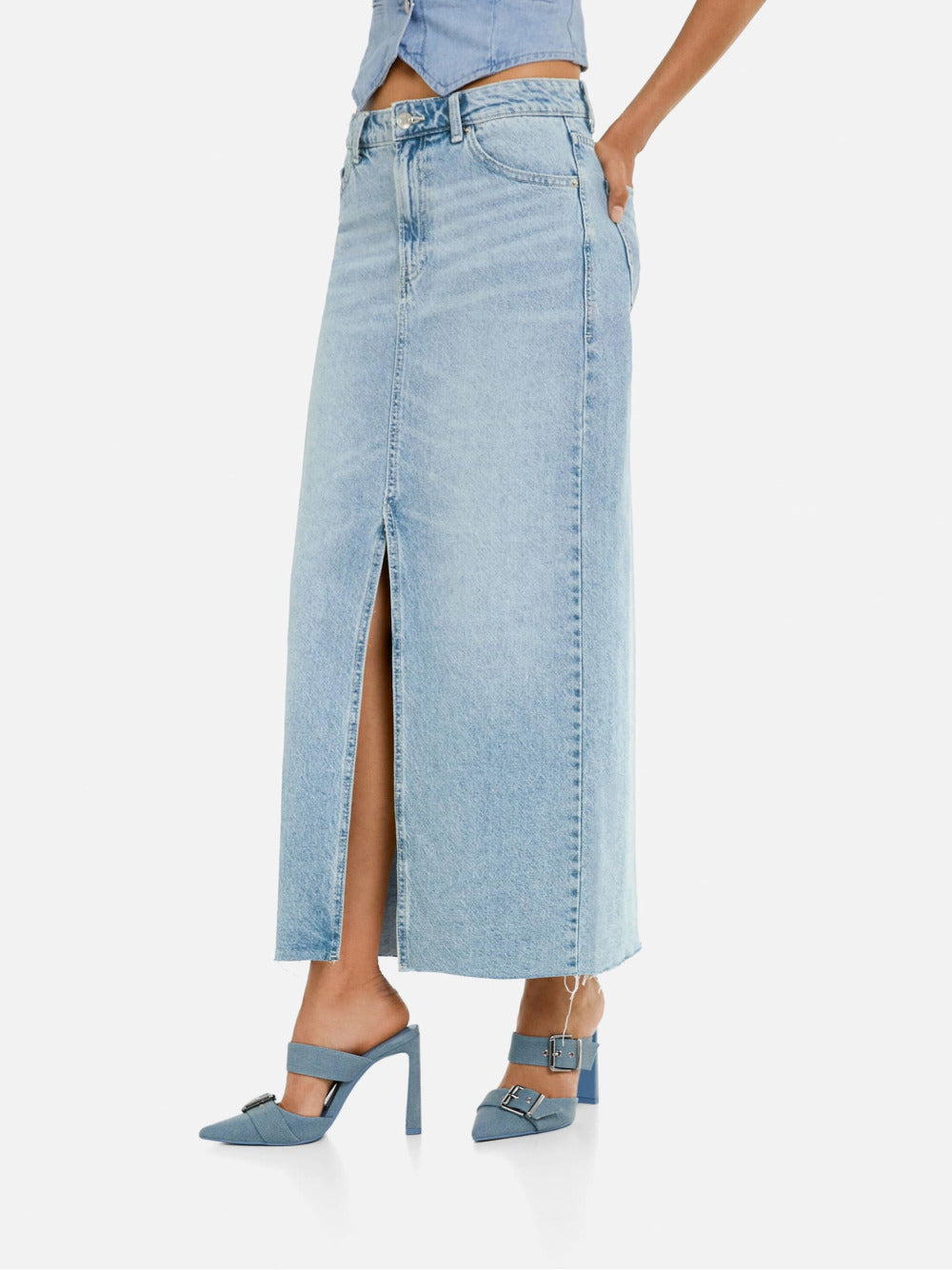 Langer Jeansrock