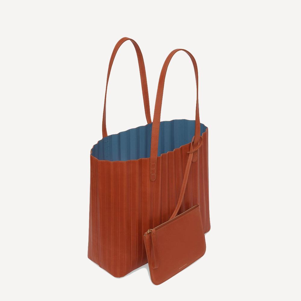 Debossed lederen tote