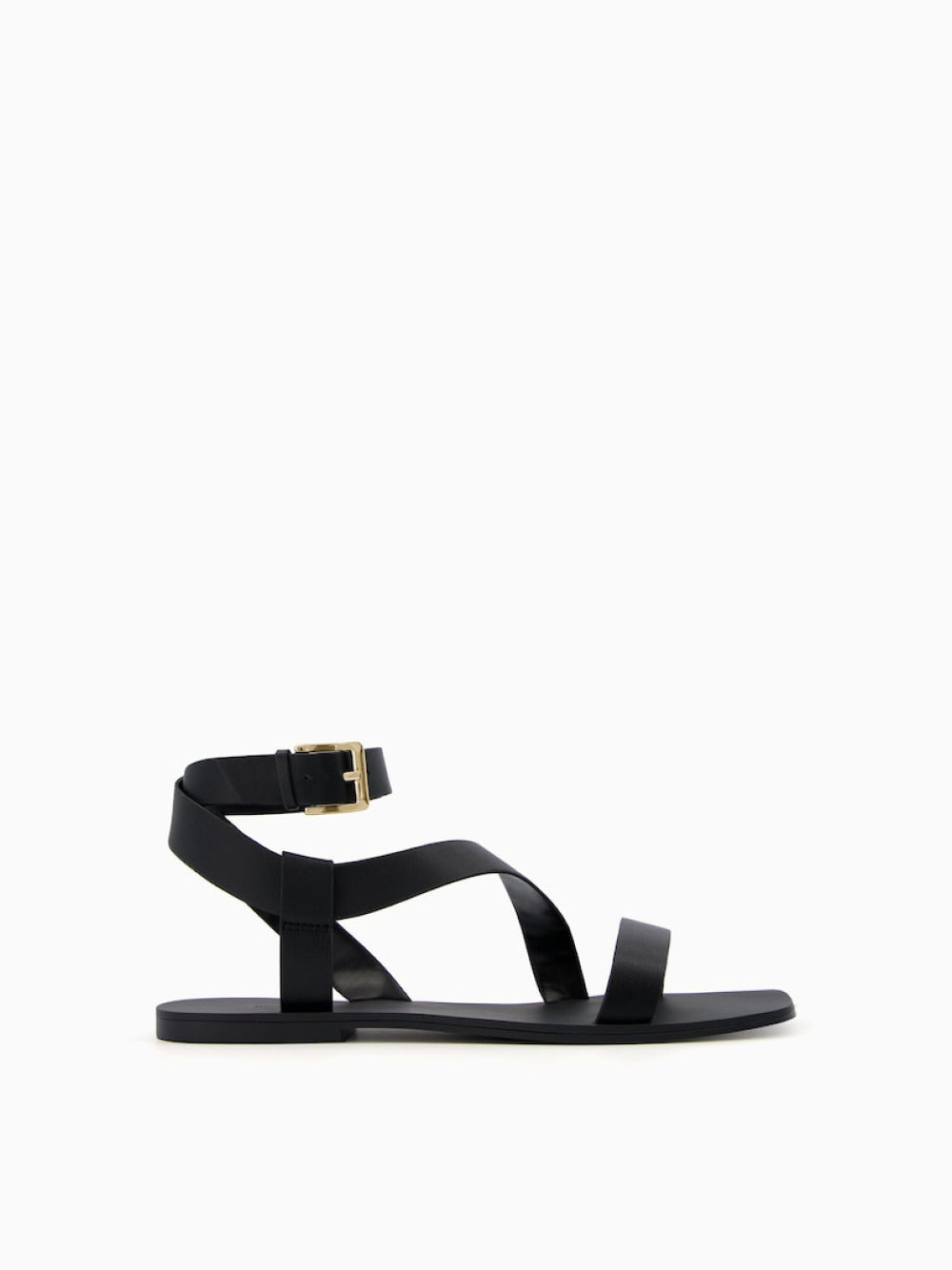 Platte sandalen met enkelriem