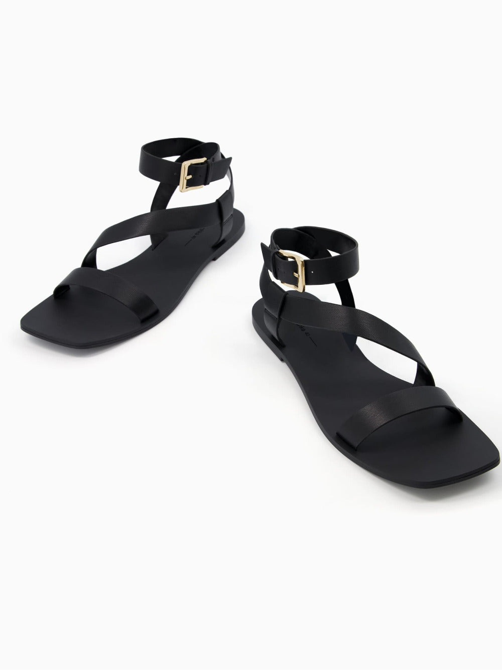 Platte sandalen met enkelriem