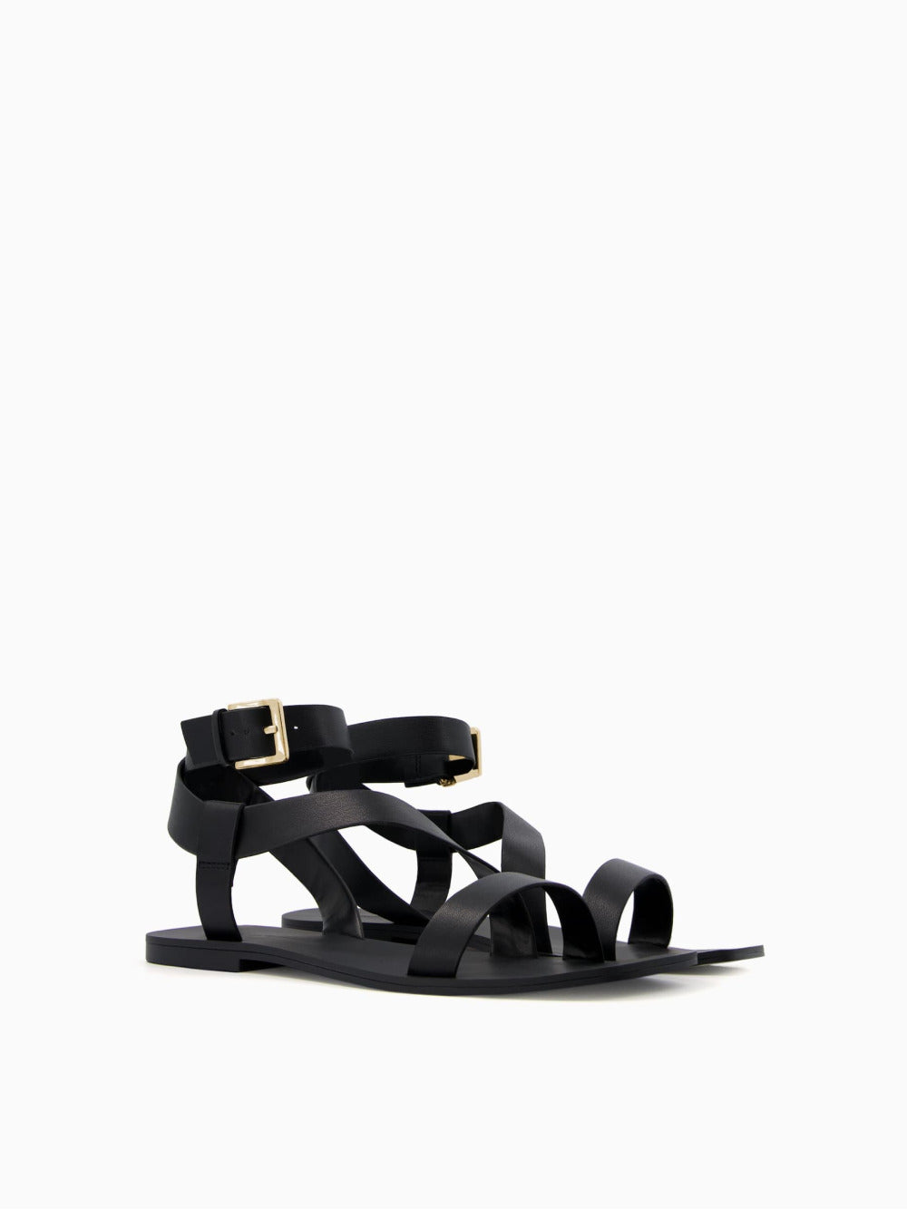 Platte sandalen met enkelriem