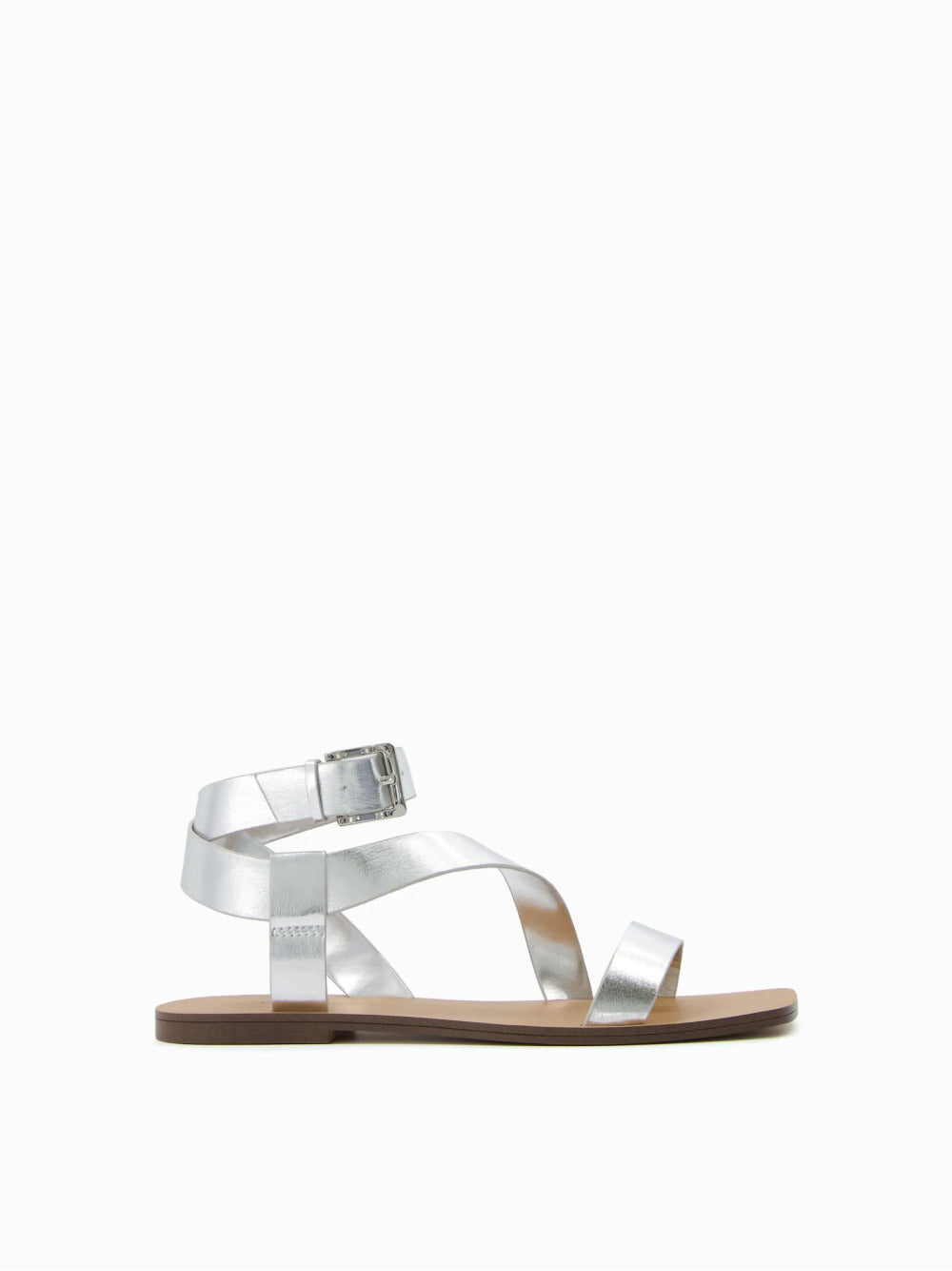Platte sandalen met enkelriem