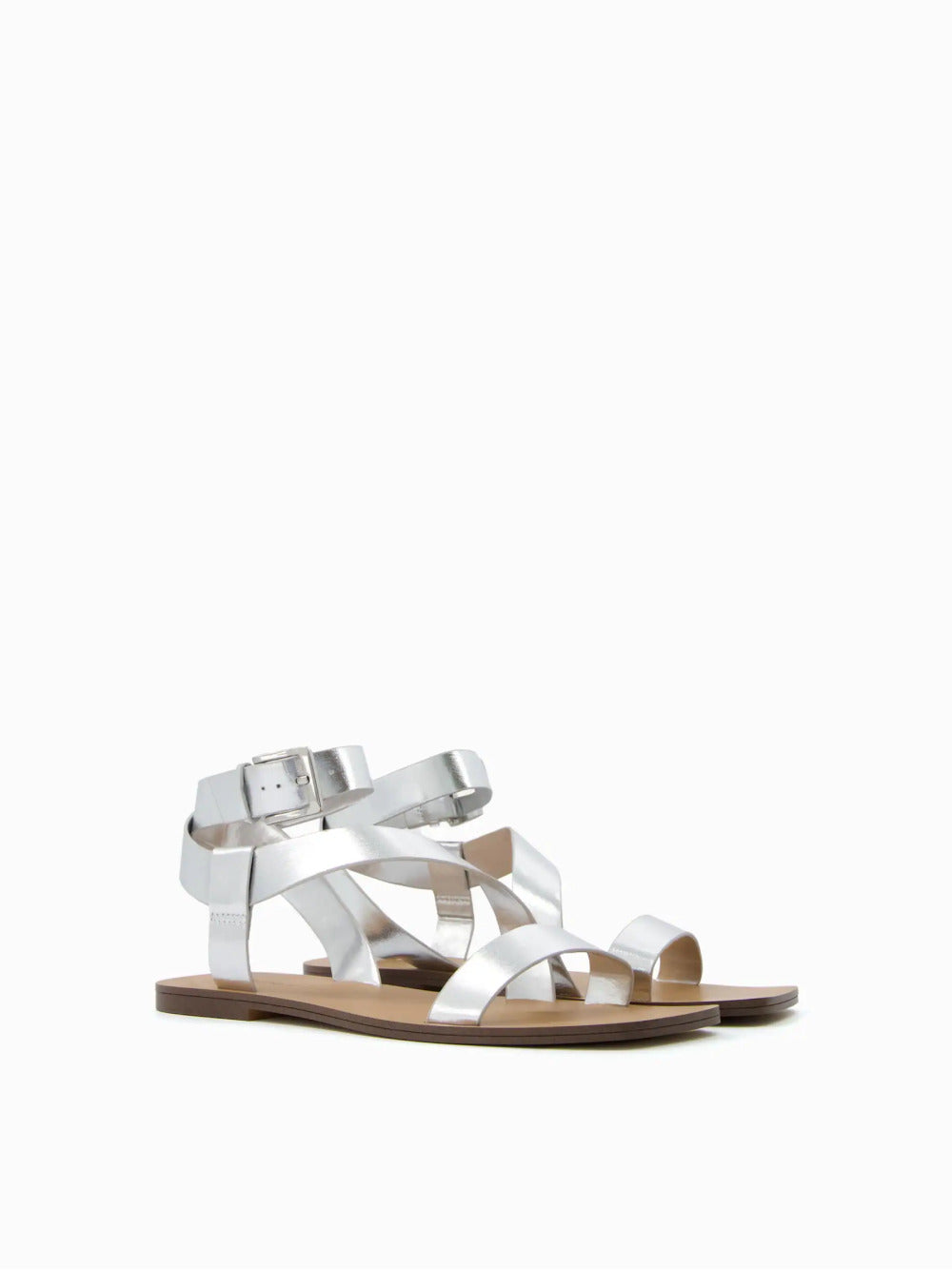 Platte sandalen met enkelriem