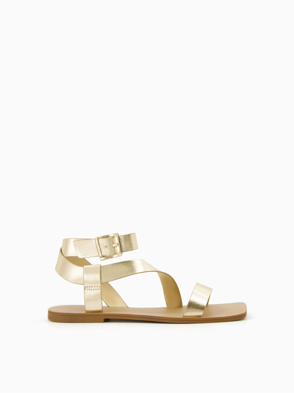 Platte sandalen met enkelriem