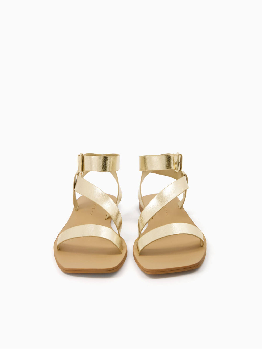 Platte sandalen met enkelriem
