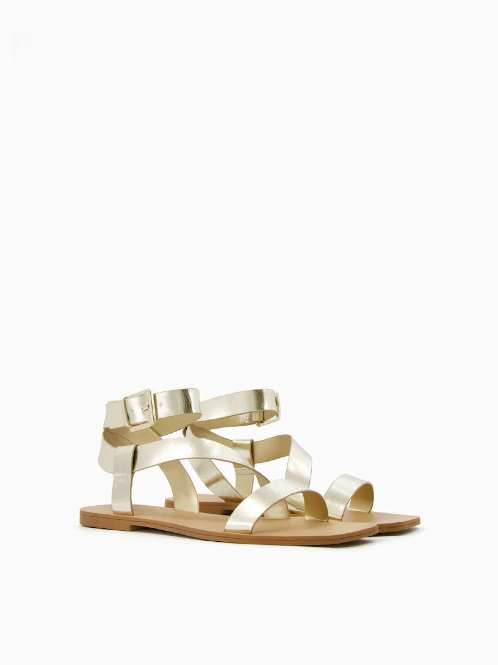Platte sandalen met enkelriem