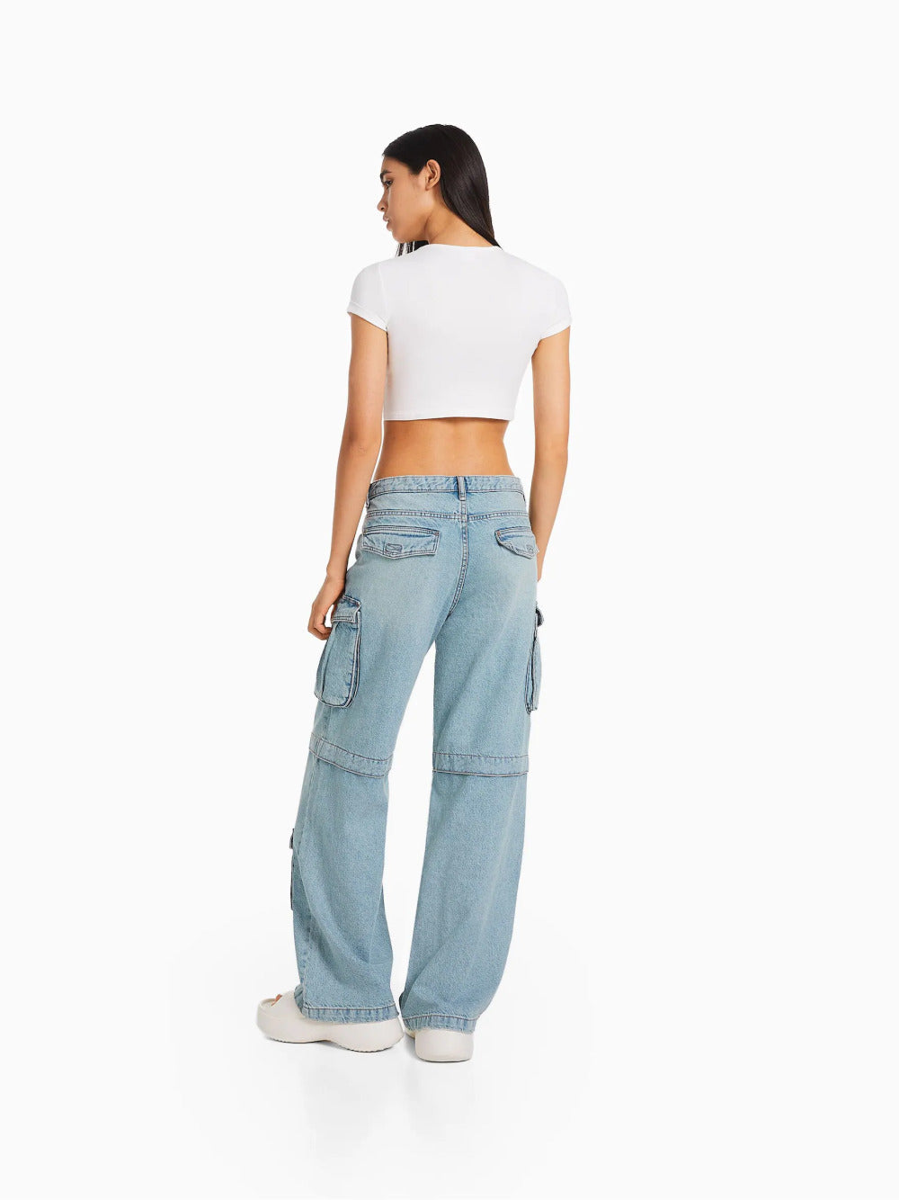 Jeans cargo multi-tasca