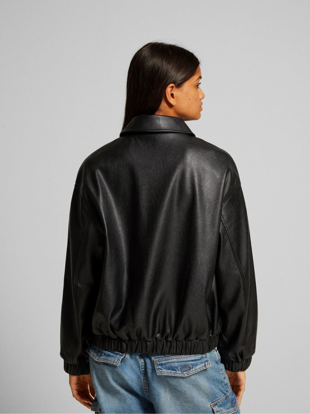Faux lederen vader fit jas