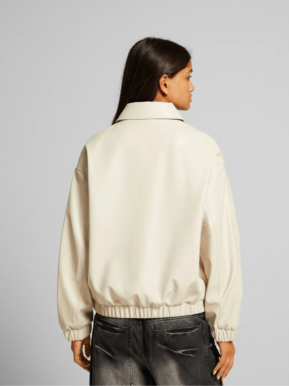 Faux lederen vader fit jas