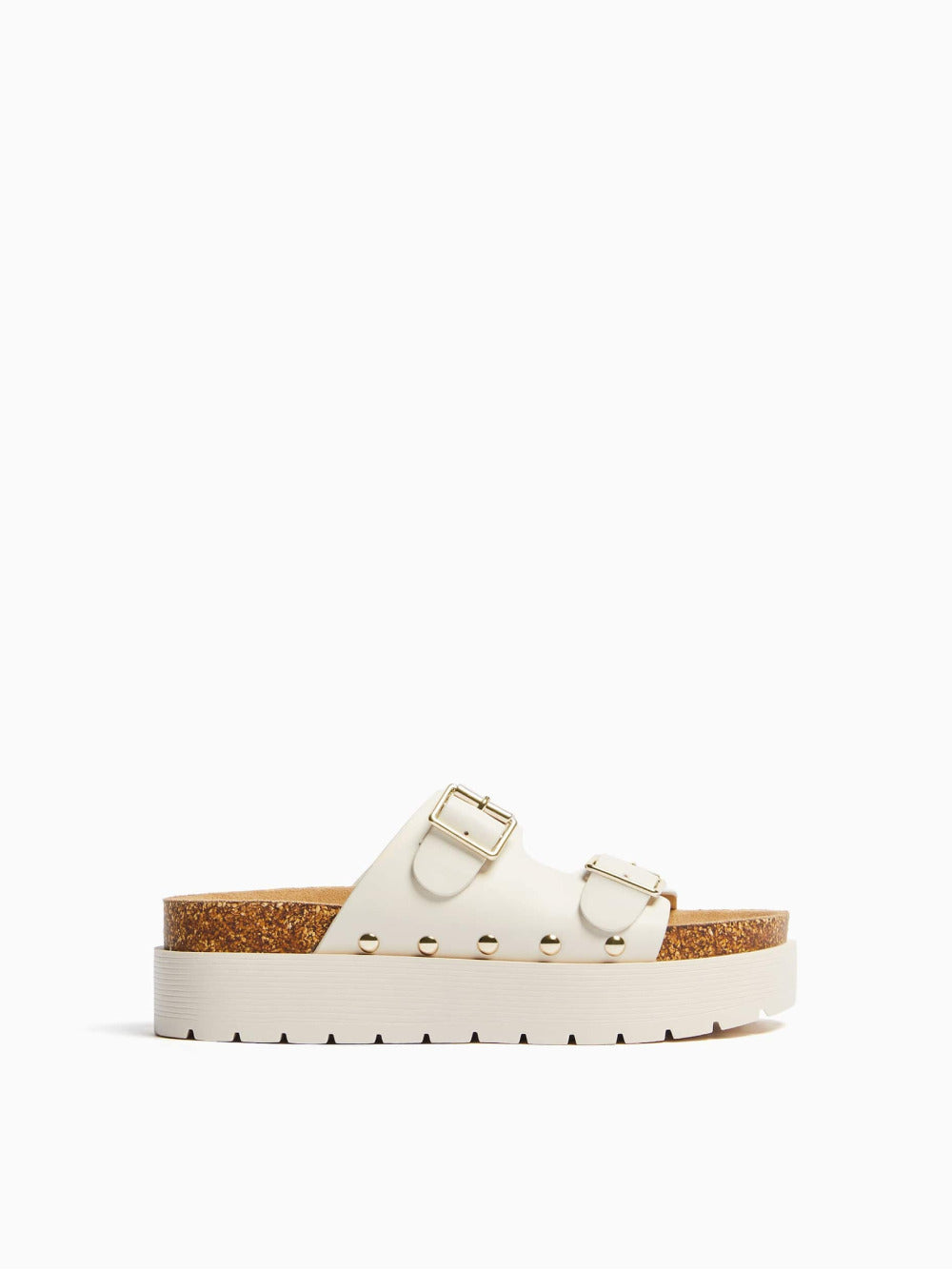 Buckled platform sandalen