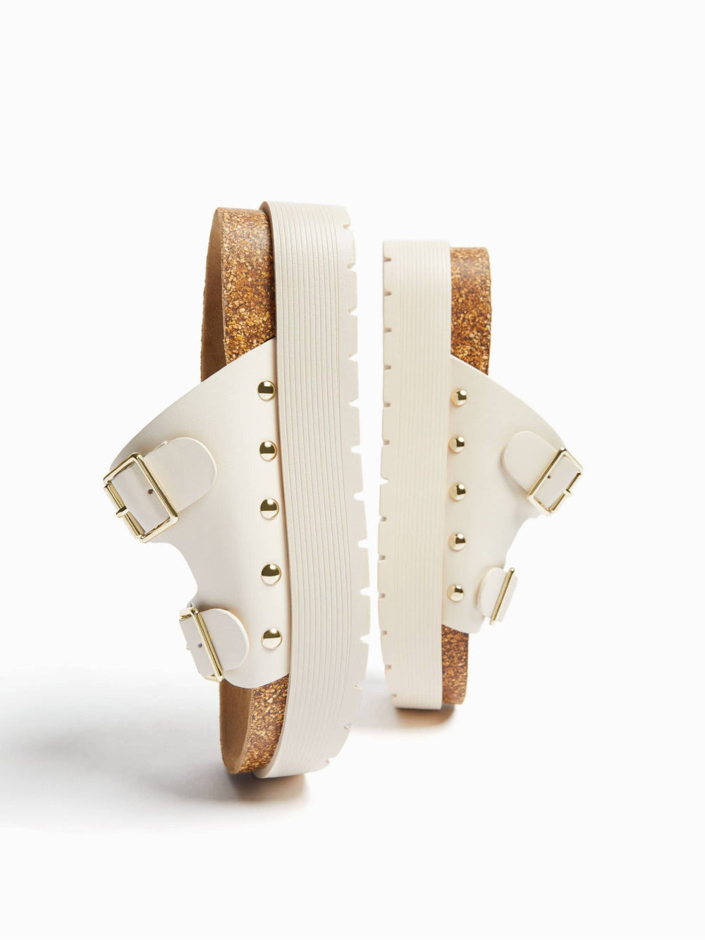 Buckled platform sandalen