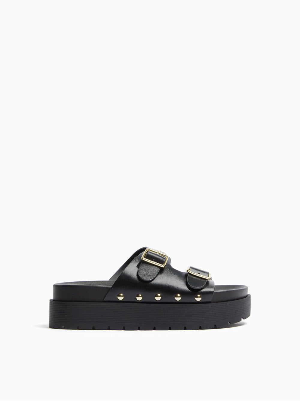 Buckled platform sandalen