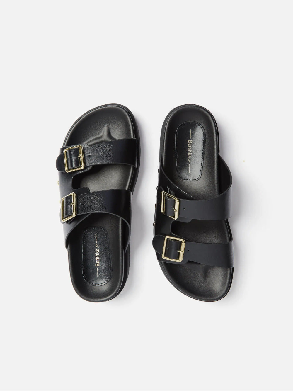 Buckled platform sandalen