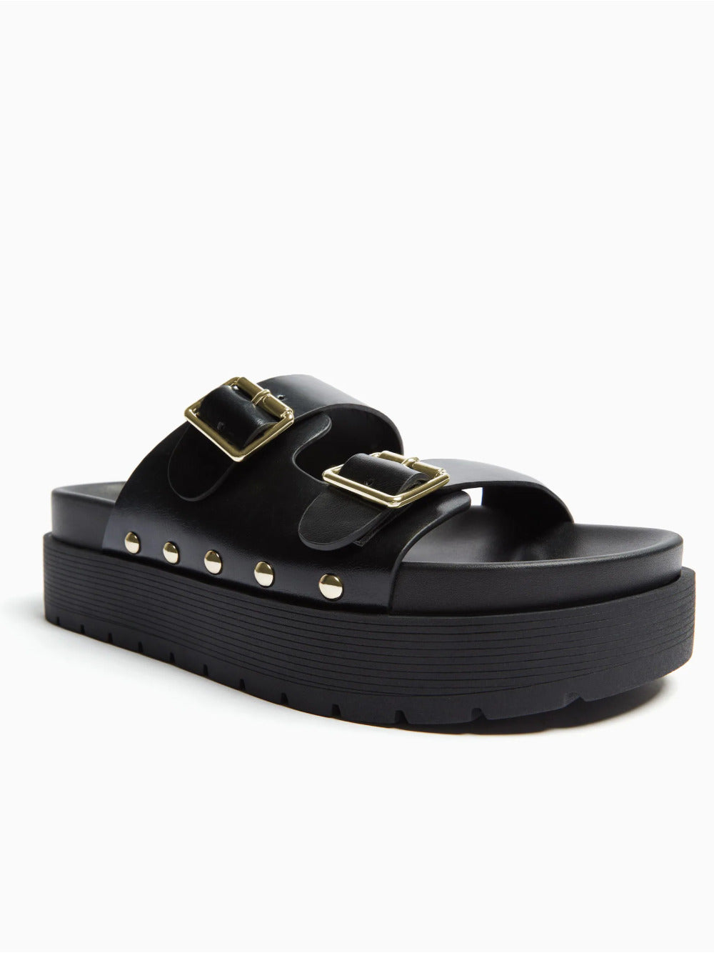 Buckled platform sandalen