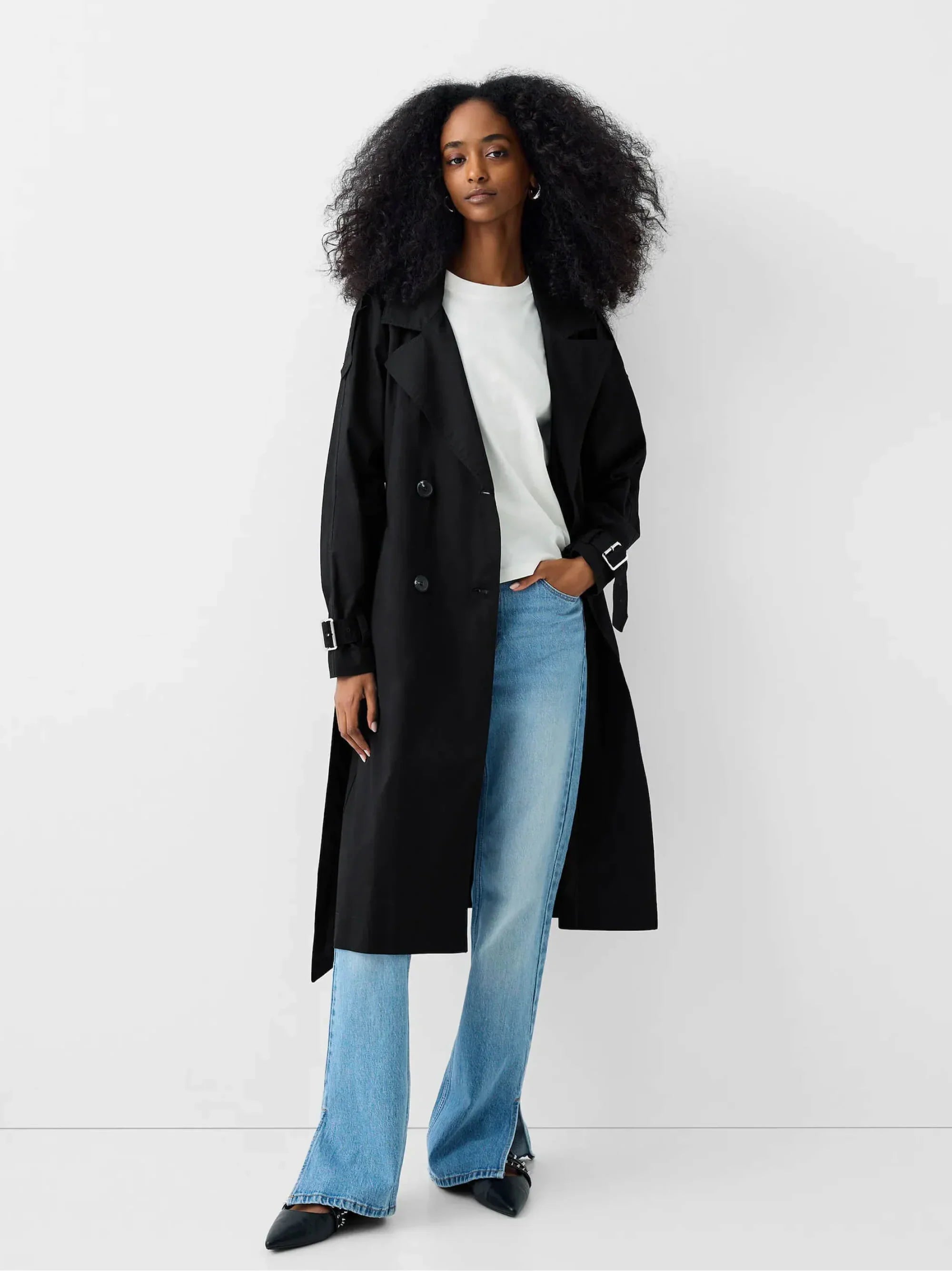 Katoenen trench jas