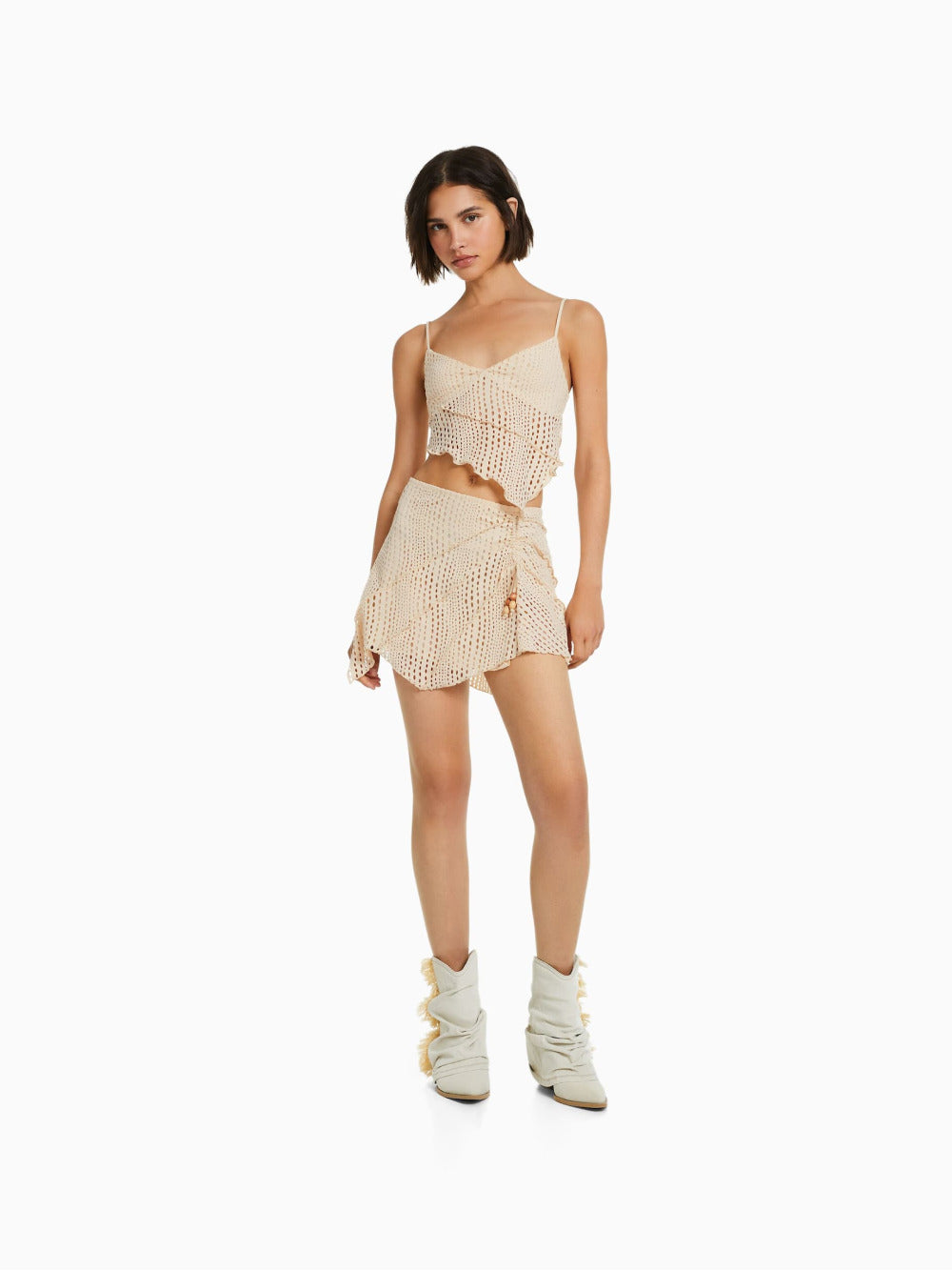 Top rustico con le colture con cinturino con