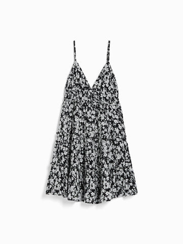 Mini -Kleid mit gekräuselten Gurten