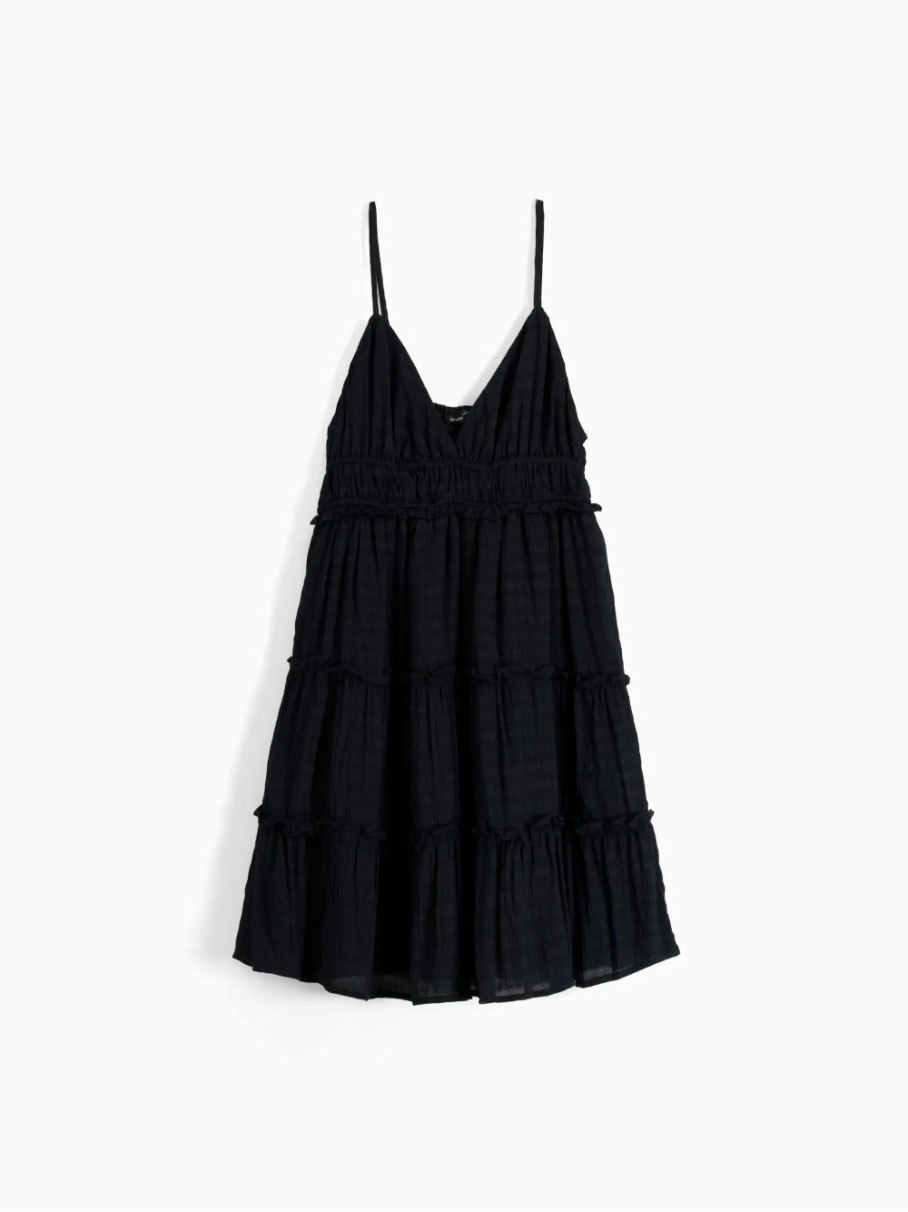 Mini -Kleid mit gekräuselten Gurten