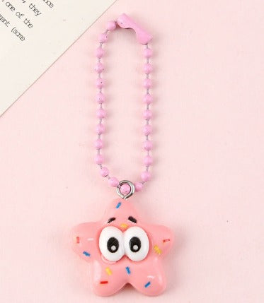 🌟 Leuke roze ster sleutelhanger