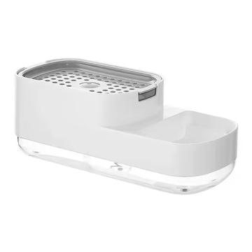 Wasmiddel dispenser en sponshouder voor gootsteen
